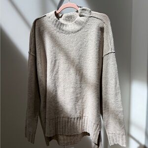 TALULAH Soft Ribbed Knit Sweater in Light Beige